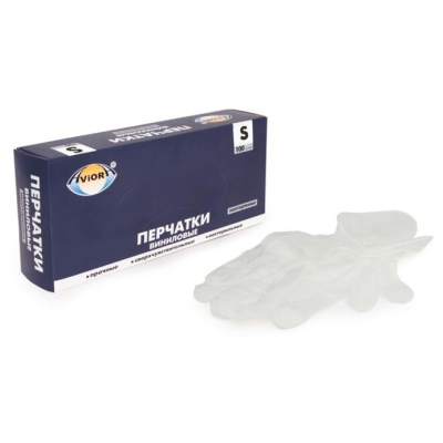Перчатки виниловые Aviora, размер S , 50 пар, прозрачные Перчатки виниловые Aviora, размер S , 50 пар, прозрачные