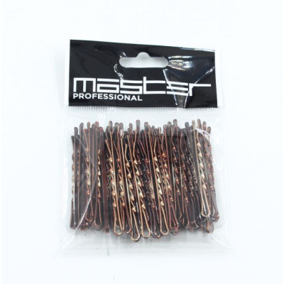 Невидимки 50мм, 24шт, бронза, волна, Master Professional Невидимки 50мм, 24шт, бронза, волна, Master Professional