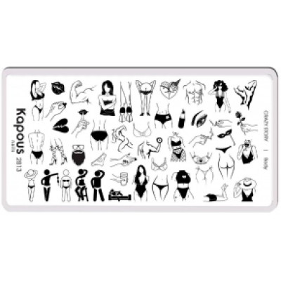 2813 Пластина для стемпинга Body «Crazy story», Kapous, шт 2813 Пластина для стемпинга Body «Crazy story», Kapous, шт