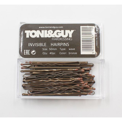 Невидимки "T&G" 50мм, 100шт, ,бронза, волна, Master Professional Невидимки "T&G" 50мм, 100шт, ,бронза, волна, Master Professional