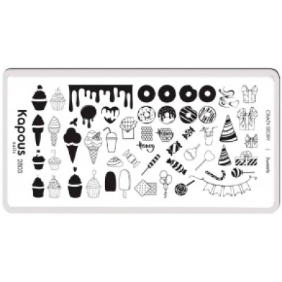 2803 Пластина для стемпинга Sweets «Crazy story», Kapous, шт 2803 Пластина для стемпинга Sweets «Crazy story», Kapous, шт