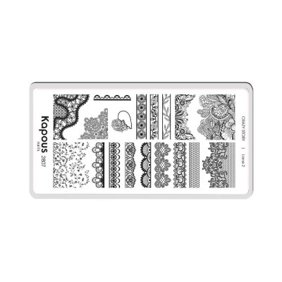 2807 Пластина для стемпинга Lace 2 «Crazy story», Kapous, шт 2807 Пластина для стемпинга Lace 2 «Crazy story», Kapous, шт