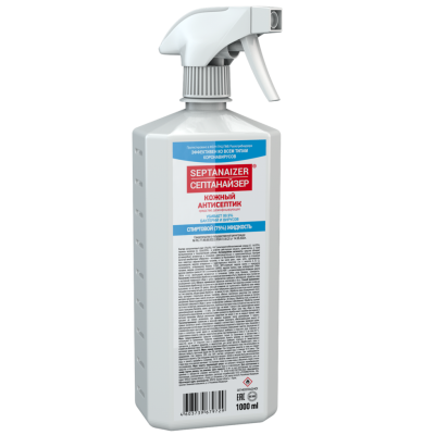 Средство дезинфицирующее (кожный антисептик) 75%Septanaizer 1 л (жидкость с курковым распылителем) Средство дезинфицирующее (кожный антисептик) 75%Septanaizer 1 л (жидкость с курковым распылителем)