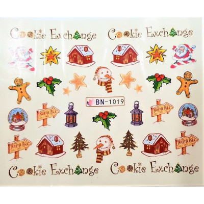 Наклейки для ногтей Новогоднее чудо BN1019 Наклейки для ногтей Новогоднее чудо BN1019