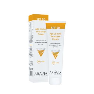 Солнцезащитный крем для лица антивозрастной ARAVIA Proffessional SPF 50, 100 мл Солнцезащитный крем для лица антивозрастной ARAVIA Proffessional SPF 50, 100 мл