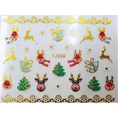 Наклейки для ногтей Новогоднее чудо TJ058 Наклейки для ногтей Новогоднее чудо TJ058