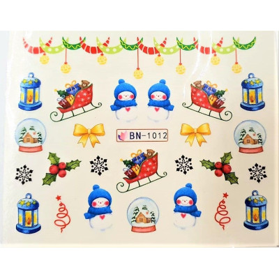 Наклейки для ногтей Новогоднее чудо BN1012 Наклейки для ногтей Новогоднее чудо BN1012