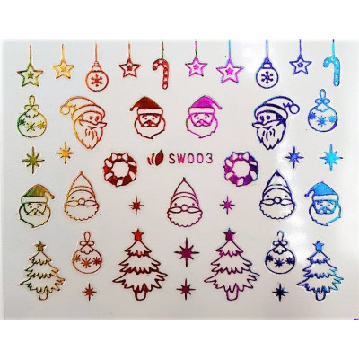 Наклейки для ногтей Новогоднее чудо SW003 Наклейки для ногтей Новогоднее чудо SW003