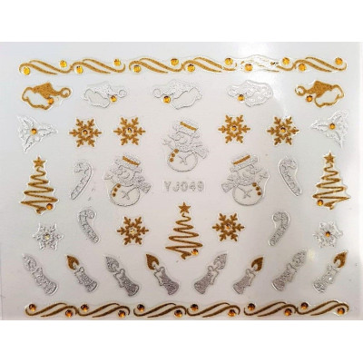 Наклейки для ногтей Новогоднее чудо YJ049 Наклейки для ногтей Новогоднее чудо YJ049