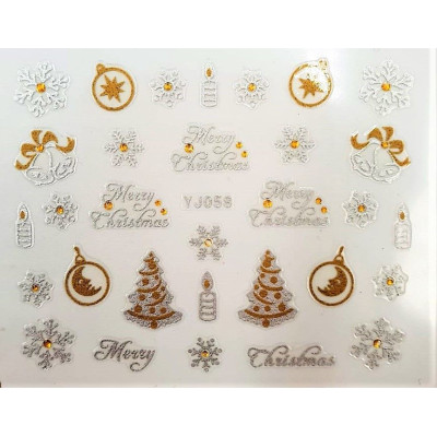 Наклейки для ногтей Новогоднее чудо YJ058 Наклейки для ногтей Новогоднее чудо YJ058