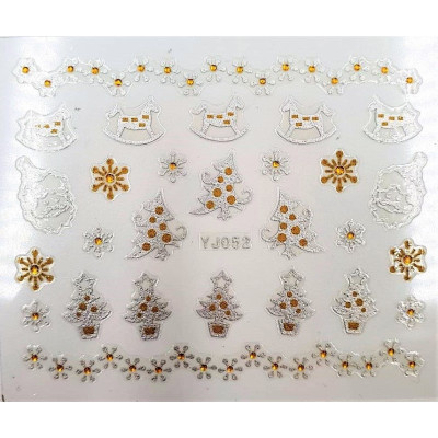 Наклейки для ногтей Новогоднее чудо YJ052 Наклейки для ногтей Новогоднее чудо YJ052