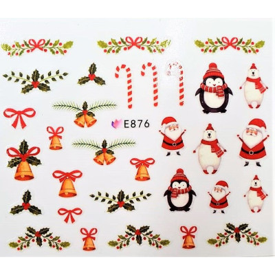 Наклейки для ногтей Новогоднее чудо E876 Наклейки для ногтей Новогоднее чудо E876