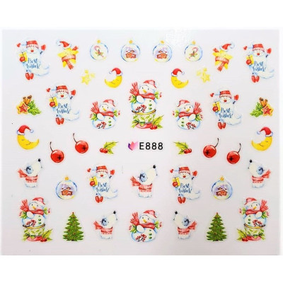 Наклейки для ногтей Новогоднее чудо E888 Наклейки для ногтей Новогоднее чудо E888