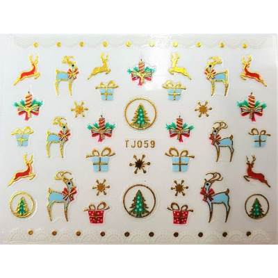 Наклейки для ногтей Новогоднее чудо TJ059 Наклейки для ногтей Новогоднее чудо TJ059