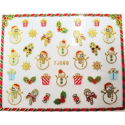 Наклейки для ногтей Новогоднее чудо TJ060 Наклейки для ногтей Новогоднее чудо TJ060