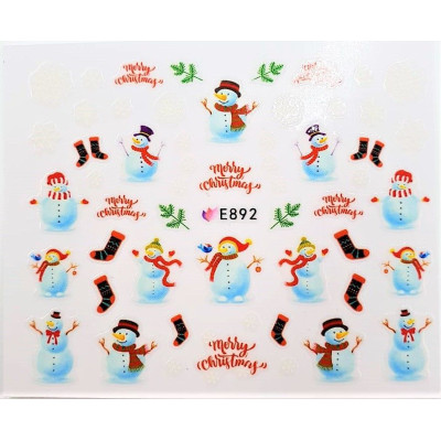 Наклейки для ногтей Новогоднее чудо E892 Наклейки для ногтей Новогоднее чудо E892