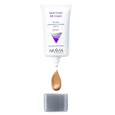 BB-крем увлажняющий SPF-15 Ideal Cover ARAVIA Professional BB-Cream Sand 02, 50 мл BB-крем увлажняющий SPF-15 Ideal Cover ARAVIA Professional BB-Cream Sand 02, 50 мл