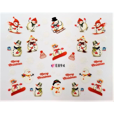 Наклейки для ногтей Новогоднее чудо E894 Наклейки для ногтей Новогоднее чудо E894
