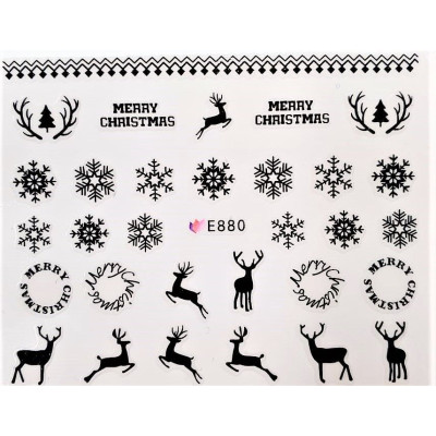 Наклейки для ногтей Новогоднее чудо E880 Наклейки для ногтей Новогоднее чудо E880