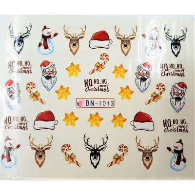 Наклейки для ногтей Новогоднее чудо BN1013 Наклейки для ногтей Новогоднее чудо BN1013