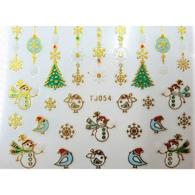 Наклейки для ногтей Новогоднее чудо TJ054 Наклейки для ногтей Новогоднее чудо TJ054