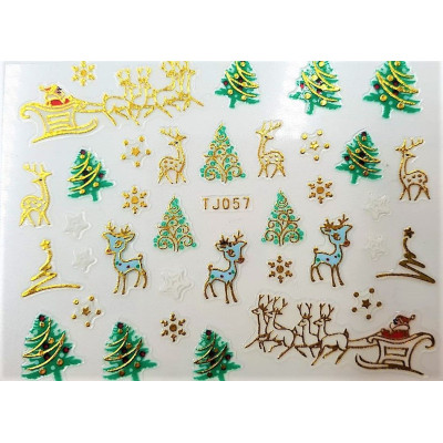 Наклейки для ногтей Новогоднее чудо TJ057 Наклейки для ногтей Новогоднее чудо TJ057