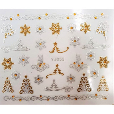 Наклейки для ногтей Новогоднее чудо YJ055 Наклейки для ногтей Новогоднее чудо YJ055