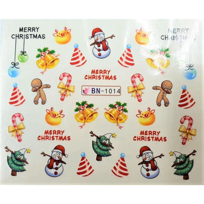 Наклейки для ногтей Новогоднее чудо BN1014 Наклейки для ногтей Новогоднее чудо BN1014