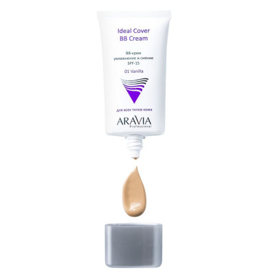 BB-крем увлажняющий SPF-15 Ideal Cover ARAVIA Professional BB-Cream Vanilla 01, 50 мл BB-крем увлажняющий SPF-15 Ideal Cover ARAVIA Professional BB-Cream Vanilla 01, 50 мл
