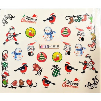 Наклейки для ногтей Новогоднее чудо BN1018 Наклейки для ногтей Новогоднее чудо BN1018