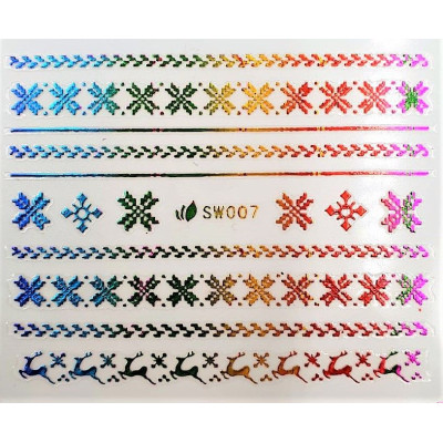 Наклейки для ногтей Новогоднее чудо SW007 Наклейки для ногтей Новогоднее чудо SW007