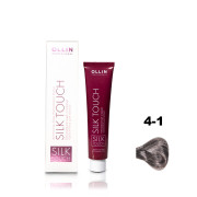 OLLIN SILK TOUCH 4/1 шатен пепельный 60мл Безаммиачный стойкий краситель для волос
