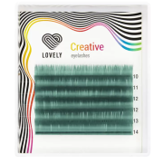 Ресницы Lovely мини микс Изумрудные, D 0,10 10-14mm