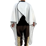 Пеньюар парикмахерский DiBiDi WM1046 с силиконовым воротником, белый