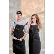 Фартук джинс на люверсах - черный