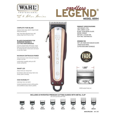 Машинка для стрижки Wahl Legend Cordless 8594-016 Машинка для стрижки Wahl Legend Cordless 8594-016