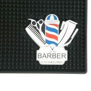 Коврик парикмахерский для инструментов черный Barber Pole 45x30 см