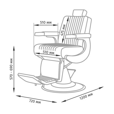 Кресло мужское барбер Челленджер CN Кресло мужское барбер Челленджер CN