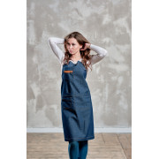 Фартук джинс на люверсах - синий