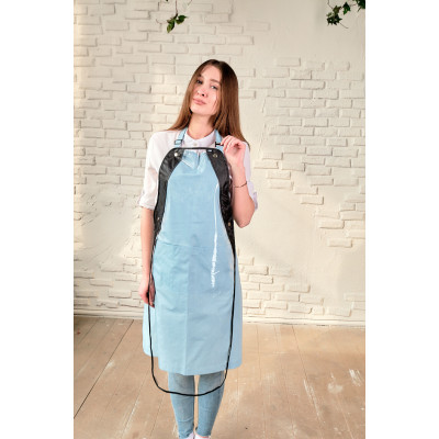 Фартук мастера и парикмахера Медея с защитной накидкой голубой Фартук мастера и парикмахера Медея с защитной накидкой голубой