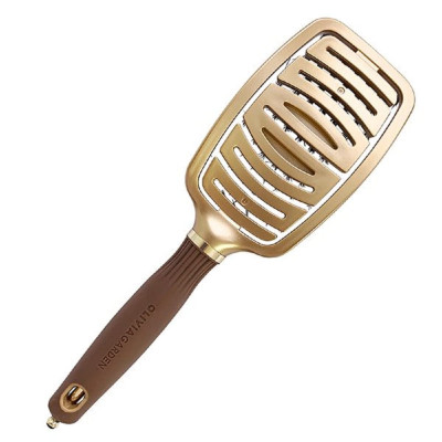Щетка для волос Olivia Garden EXPERT CARE FLEX Boar Bristles Gold&Brown натуральная щетина Щетка для волос Olivia Garden EXPERT CARE FLEX Boar Bristles Gold&Brown натуральная щетина