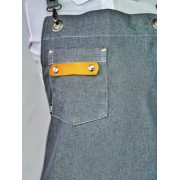 Фартук мастера и парикмахера джинс на люверсах - серый