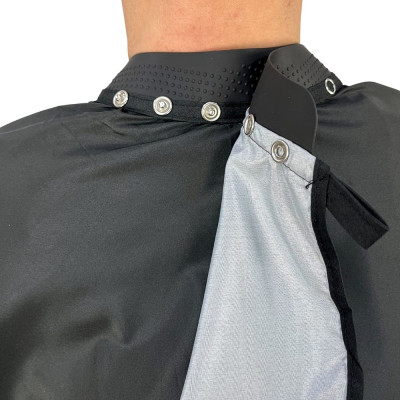 Пеньюар парикмахерский DiBiDi WM1045 с силиконовым воротником, черный Пеньюар парикмахерский DiBiDi WM1045 с силиконовым воротником, черный