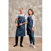 Фартук джинс на люверсах - синий